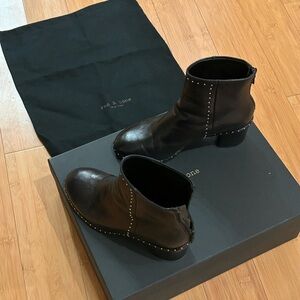 Rag & Bone Studded Black Leather Boots